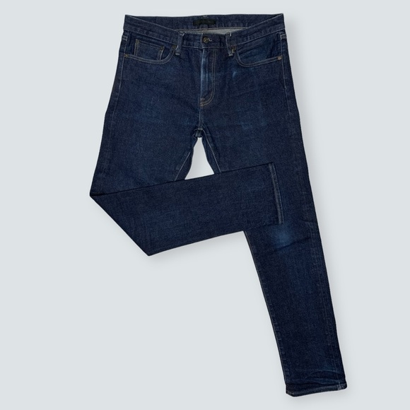 UNIQLO Slim Straight Mid Rise Kaihara Mill Selvedge Jeans Size 33x31 in EUC - Picture 3 of 14